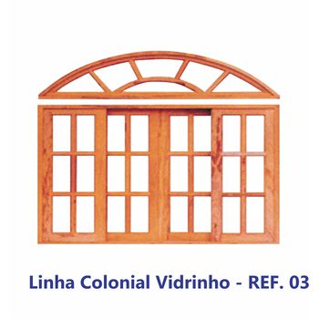 JANELA MADEIRA COLONIAL VIDRO/ALMOFADA EM ANGELIM PEDRA MACIÇO 1,20MT REF. 03