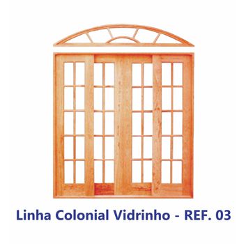 PORTA MADEIRA COLONIAL VIDRO EM ANGELIM PEDRA MACIÇO 1,20X2,30MT REF.03