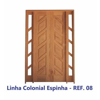 PORTA MADEIRA RETA VIDRO/ALMOFADA ESPINHA EM ANGELIM PEDRA MACIÇO 1,20X2,10MT REF. 08
