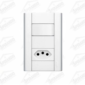 CONJUNTO INTERRUPTOR SIMPLES 1 TECLA + 1 TOMADA 20A FAME MODULARE