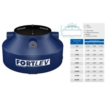 CAIXA TANQUE DE POLIETILENO FORTLEV 1.000 LITROS