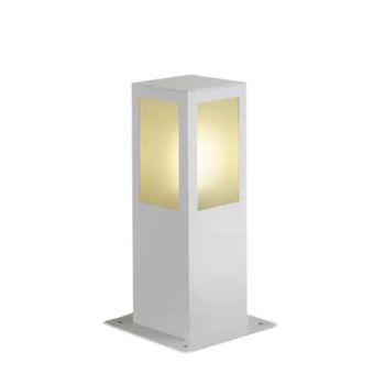 POSTE DE ALUMÍNIO QUADRADO 30CM COM E-27 BRANCO PA-130 PT IDEAL