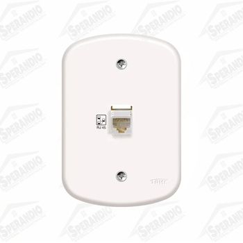 TOMADA INTERNET RJ45E 8V COM PLACA