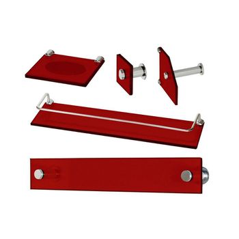 KIT LUXO RETANGULAR VERMELHO VILDREX