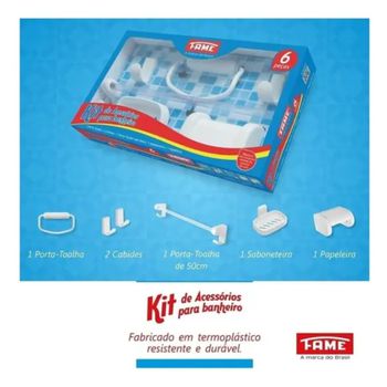 KIT BANHEIRO PLASTICO 06 PEÇAS FAME