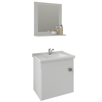 ARMÁRIO DE BANHEIRO IRIS 44CM COM ESPELHEIRA BRANCO MGM