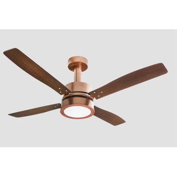 VENTILADOR DE TETO VENTI-DELTA VINTAGE LED 4 PALETAS 127V COBRE C3V 6500K
