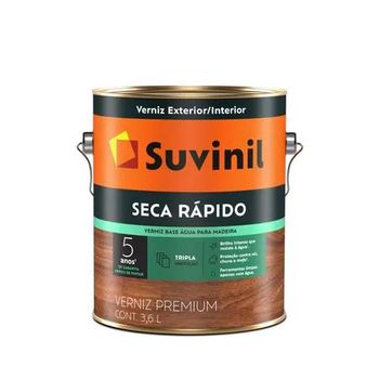 VERNIZ 3,6LT SECA RAPIDO BASE AGUA NATURAL BRILHANTE SUVINIL