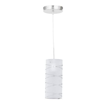 PENDENTE BRONZEARTE FIRST 10XH23CM 1L E27 VIDRO LAT.BRANCO