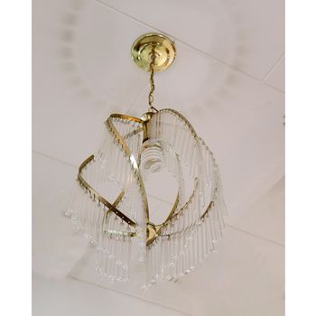 LUSTRE CARACOL FIXO COM 180 AMPOLAS DOURADO LSPNT JOTA