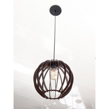 PENDENTE DE MADEIRA BALL - CAFÉ