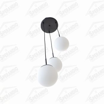 PENDENTE DREAMS BOLA E27 3 LUZES PRETO 15MM BRONZEARTE