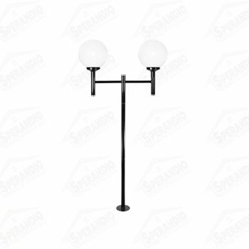 POSTE PARA JARDIM COM GLOBO DUPLO - PRETO