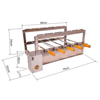 CHURRASQUEIRA PRE-MOLD.5 ESPETOS 64CM ESQ.