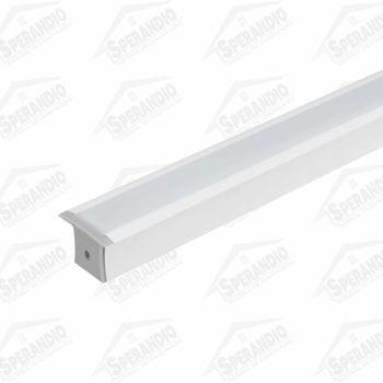 PERFIL DE ALUMINIO P/FITA LED 36MM EMBUTIR BRANCO 2MT P/SUPER BRILHO - GAYA 