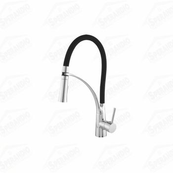 TORNEIRA 2087 MONOCOMANDO P/COZINHA CANO SILICONE PRETO - LG METAIS