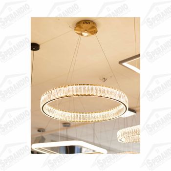 PENDENTE CRISTAL ARO 2 600MM 60W 3000K - LUCLAIR