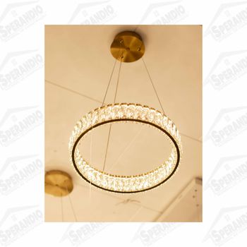 PENDENTE CRISTAL ARO 2 400MM 40W 3000K - LUCLAIR