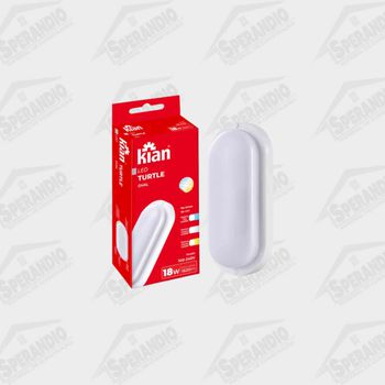 LUMINARIA LED TARTARUGA SL BRANCO OVAL 18W 6,5K - KIAN 