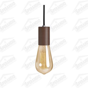 PENDENTE VINTAGE ALUM. LISO CABO PP PRETO 1XE27 - 1,5M MARROM GOLD - BLUMENAU