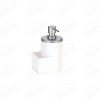 DISPENSER P/DETERGENTE E BUCHA 600ML BRANCO C/CROMO FOSCO - ARTHI