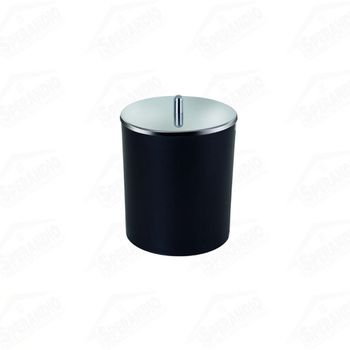 LIXEIRA 05 LTS PRETA C/TAMPA INOX - ARTHI