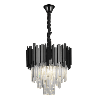 LUSTRE CRISTAL MIDAS RED.BLACK 400MM 4XE14