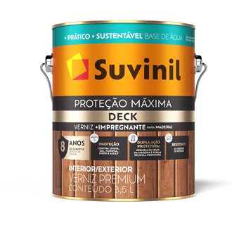 VERNIZ 3,6LT PREMIUM PROTECAO MAXIMA DECK BASE AGUA NATURAL ACETINADO