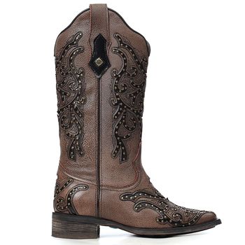 Bota Western Feminina Vimar Boots 13258 Marrom Mustang Preto - Store Country