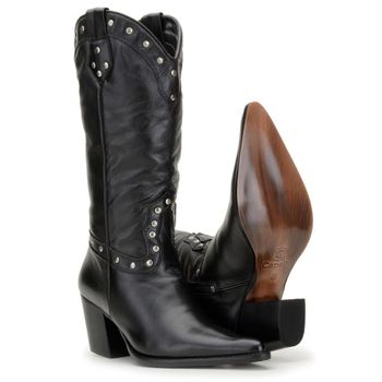 Bota Country Feminina Capelli Boots Napa Gucci Preto - Store Country