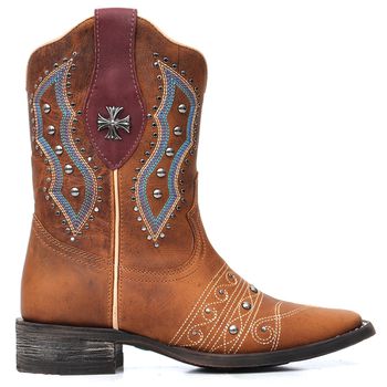 Bota Western Feminina Vimar Boots 13091 Fóssil Caramello - Store Country