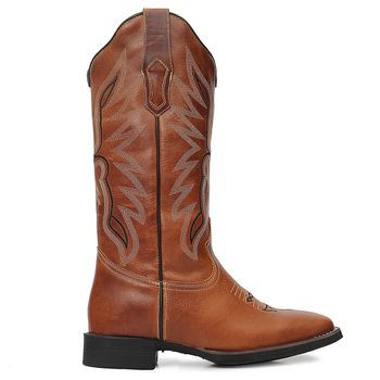 Bota Texana Feminina Bulls Horse 53007 Fóssil Caramelo - Store Country