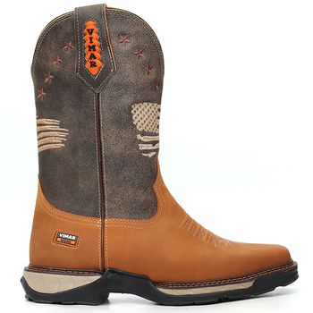 Bota Texana Masculina Vimar Boot Bandeira Eua Couro Dallas Bambú - Store Country