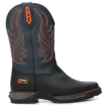Bota Texana Masculina Country Vimar Boots Tribal Couro Preta - Store Country