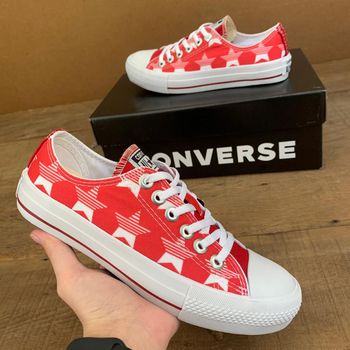 Tênis All Star VERMELHO ESTRELAS lona - AST12 - TCHUCO STORE - GRANDES MARCAS