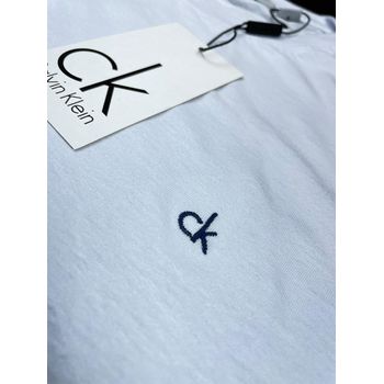 Camiseta CK Básica 100% Algodão Branca Símbolo Bor... - TCHUCO STORE - GRANDES MARCAS