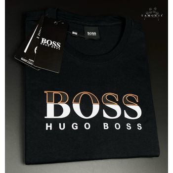 Camiseta Hugo Boss Malha Tanguis Preta Com Escrito... - TCHUCO STORE - GRANDES MARCAS