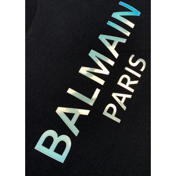 Camiseta Balmain Malha Soft Pima Preta Detalhes Ho... - TCHUCO STORE - GRANDES MARCAS