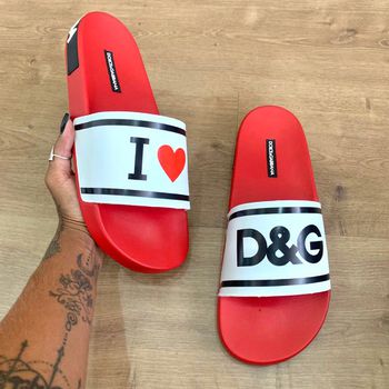 CHINELO DOLCE E GABBANA Vermelho I love DG - chine... - TCHUCO STORE - GRANDES MARCAS