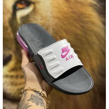 Chinelo NK Slide Air Max Camden Branco Rosa - CH-6 - TCHUCO STORE - GRANDES MARCAS