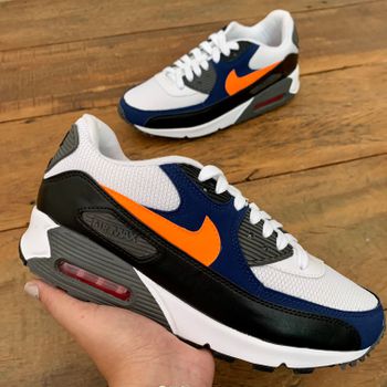 TENIS NK AIR MAX 90 BRANCO SIMBOLO LARANJA - AIR9... - TCHUCO STORE - GRANDES MARCAS