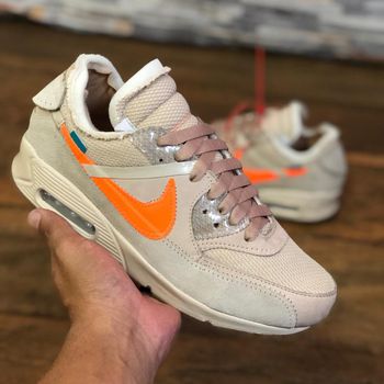TENIS NK AIR MAX 90 OFF-WHITE COURO CREME - BEAVE... - TCHUCO STORE - GRANDES MARCAS