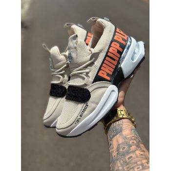 TENIS PHILIPP PLEIN CREME COM LARANJA - PLEIN I -... - TCHUCO STORE - GRANDES MARCAS