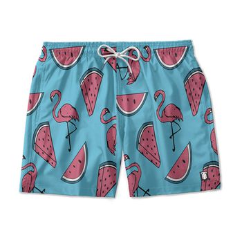 SHORT PRAIA AZUL FLAMINGO - SH0030 - TCHUCO STORE - GRANDES MARCAS