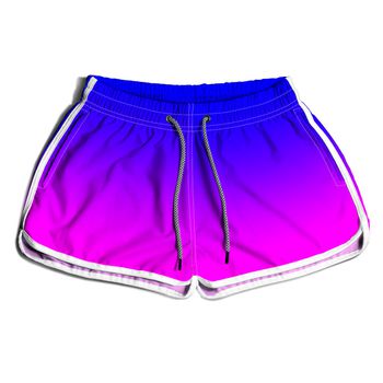 SHORT PRAIA FEMININO CARNAVRAU AZUL E ROXO - FM102 - TCHUCO STORE - GRANDES MARCAS