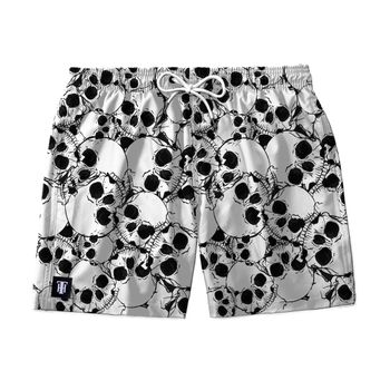 SHORT PRAIA CAVEIRA BRANCA/PRETA - SH1122 - TCHUCO STORE - GRANDES MARCAS