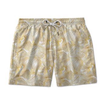 SHORT PRAIA BRANCO COM DOURADO FOLHAGEM - SH1199 - TCHUCO STORE - GRANDES MARCAS