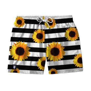 SHORT PRAIA LISTRADO GIRASSOL - SH1114 - TCHUCO STORE - GRANDES MARCAS