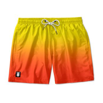 SHORT PRAIA CARNAVRAU AMARELO E LARANJA - SH1030 - TCHUCO STORE - GRANDES MARCAS