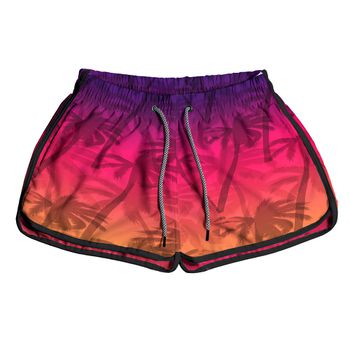 SHORT PRAIA FEMININO COQUEIRO DEGRADE ROSA - FM130 - TCHUCO STORE - GRANDES MARCAS